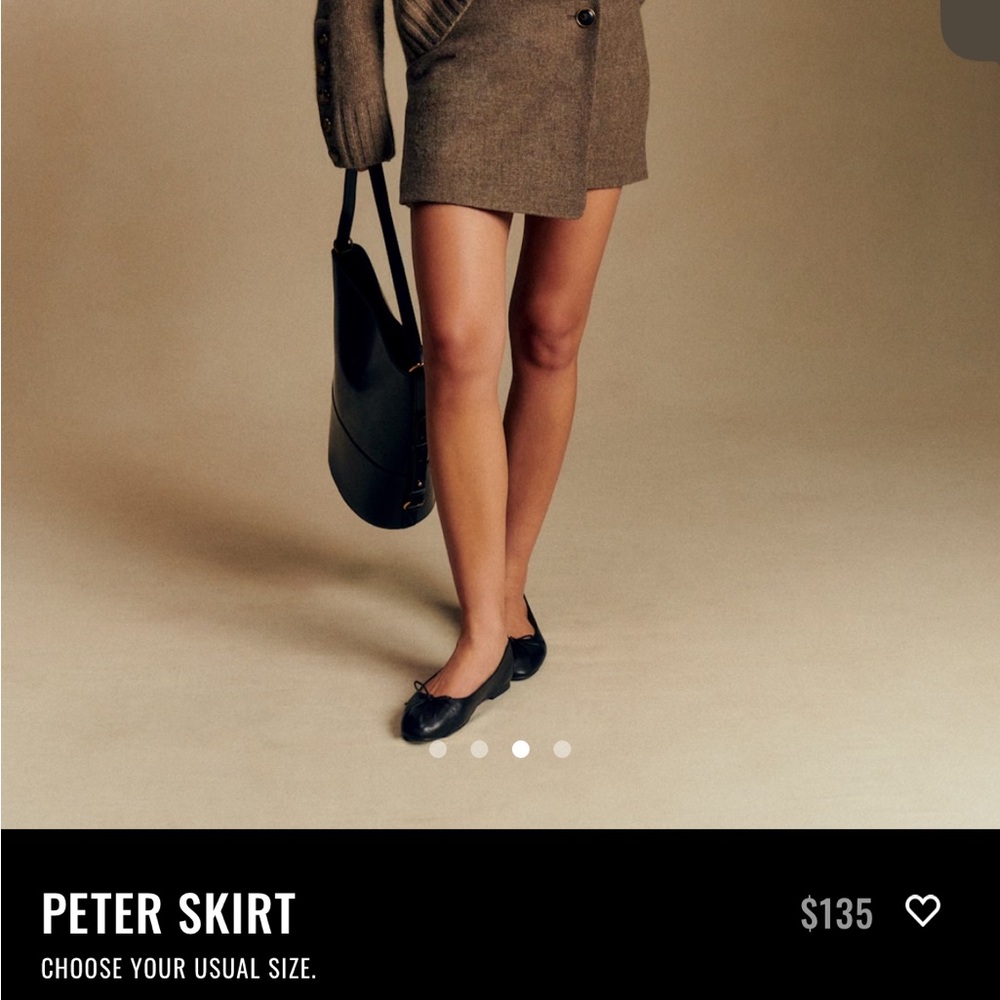 Sezane Peter Skirt Taupe - Size 4